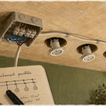 Branchement spot en parallèle : phase et neutre en boîte de dérivation pour spots LED