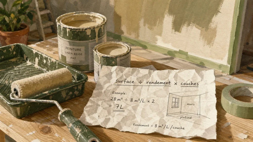 Combien de litre de peinture pour 100m2 : calcul rendement et couches