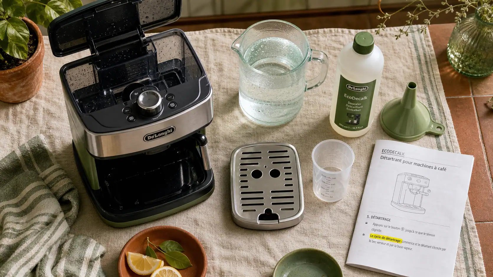 Détartrage machine à café delonghi : solution et cycle de détartrage