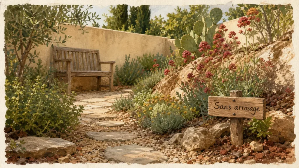 Jardin méditerranéen sans entretien : réussir un jardin luxuriant malgré deux à six mois de sécheresse