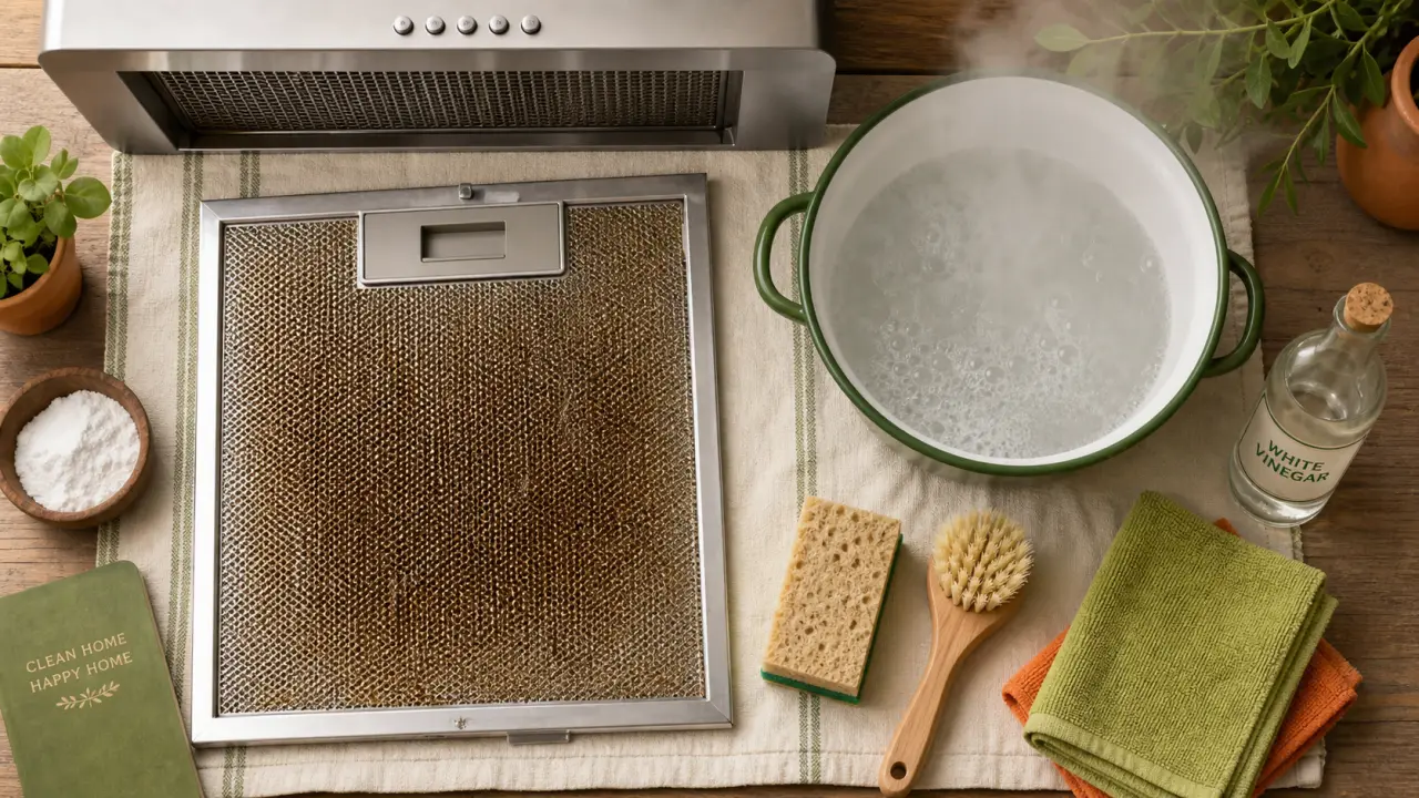 Nettoyage grille hotte : graisse, trempage 60 °C