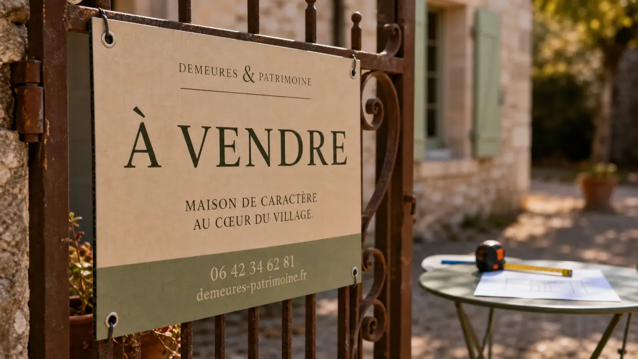 Panneau immobilier “À vendre” DPE, matériaux et prix