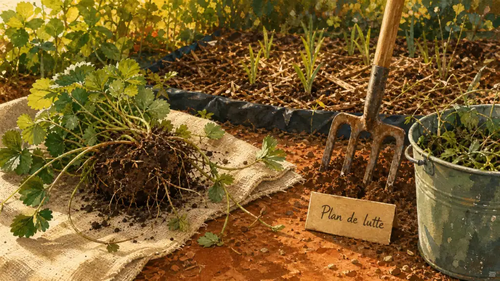 Plantes envahissantes jardin : plan de lutte et arrêt propagation au potager