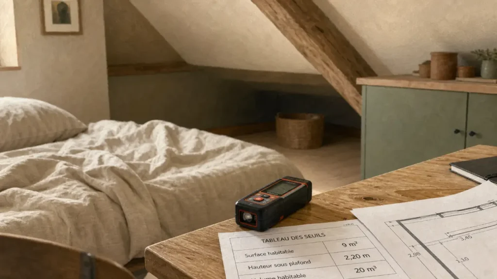 Taille minimum d une chambre : 9 m², 2,20 m, 20 m³