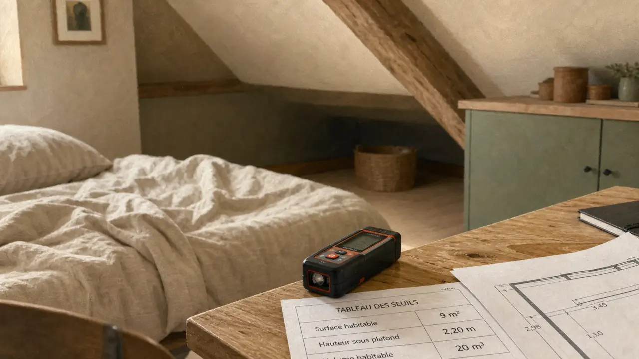 Taille minimum d une chambre : 9 m², 2,20 m, 20 m³
