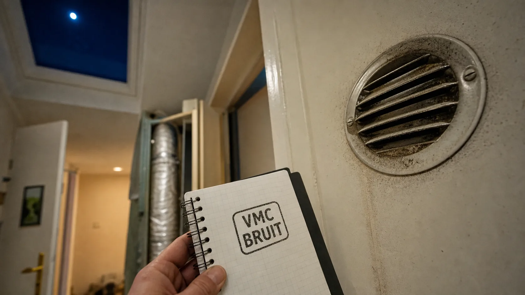 VMC collective immeuble bruyante : diagnostic près d’une bouche d’extraction tachée