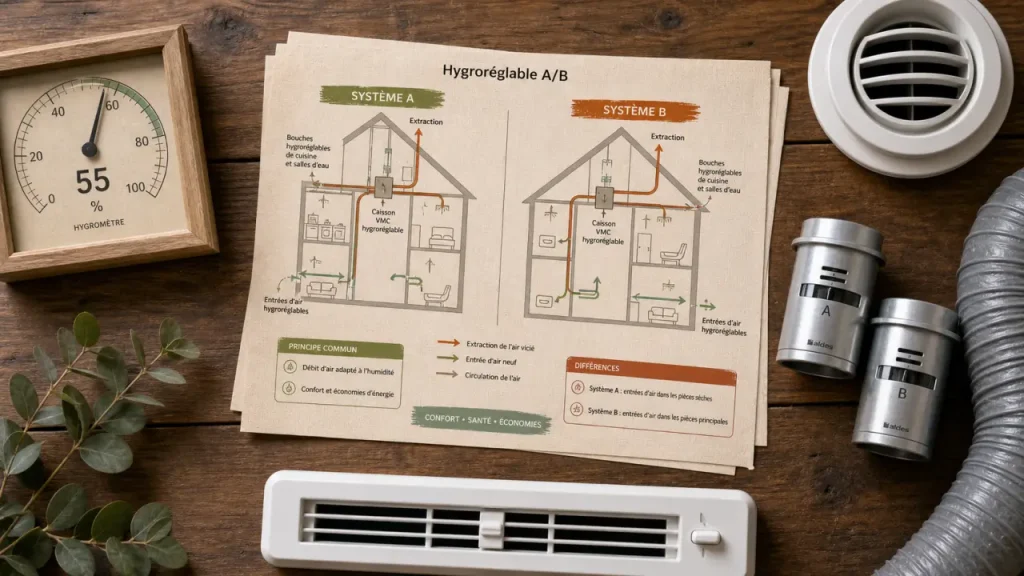 VMC hygroréglable a ou b : différences sur les entrées d’air