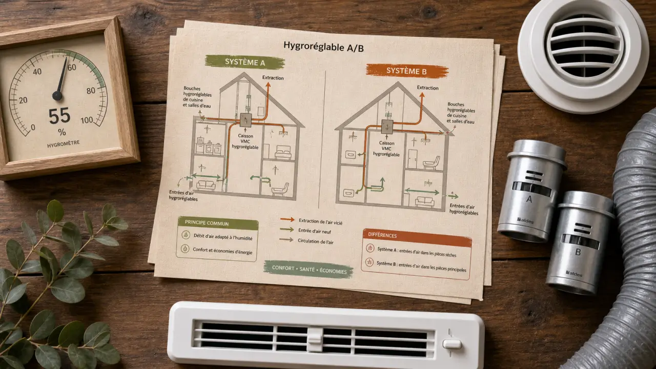 VMC hygroréglable a ou b : différences sur les entrées d’air