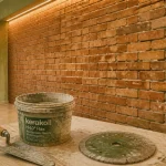 Brique pour mur intérieur : pose de plaquettes en terre cuite