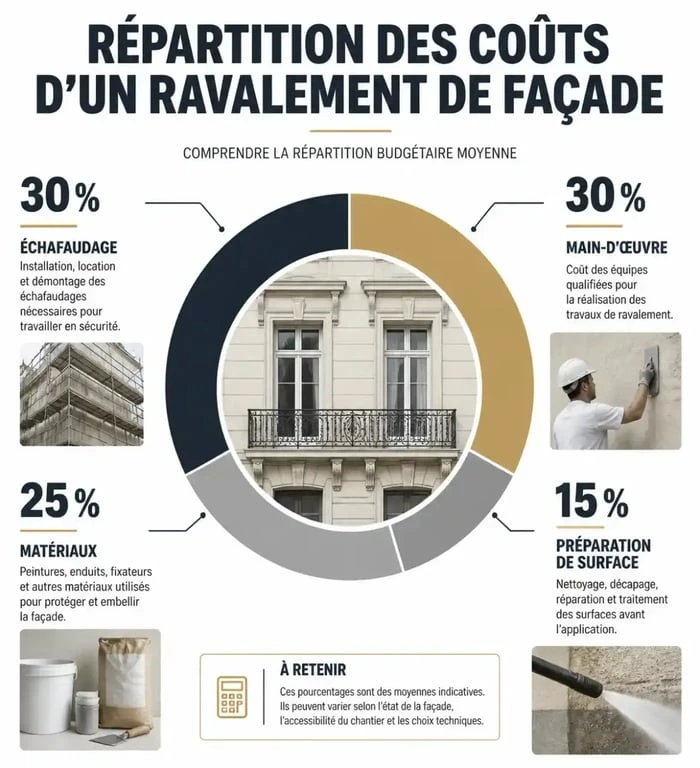 Répartition des coûts pour un ravalement de façade
