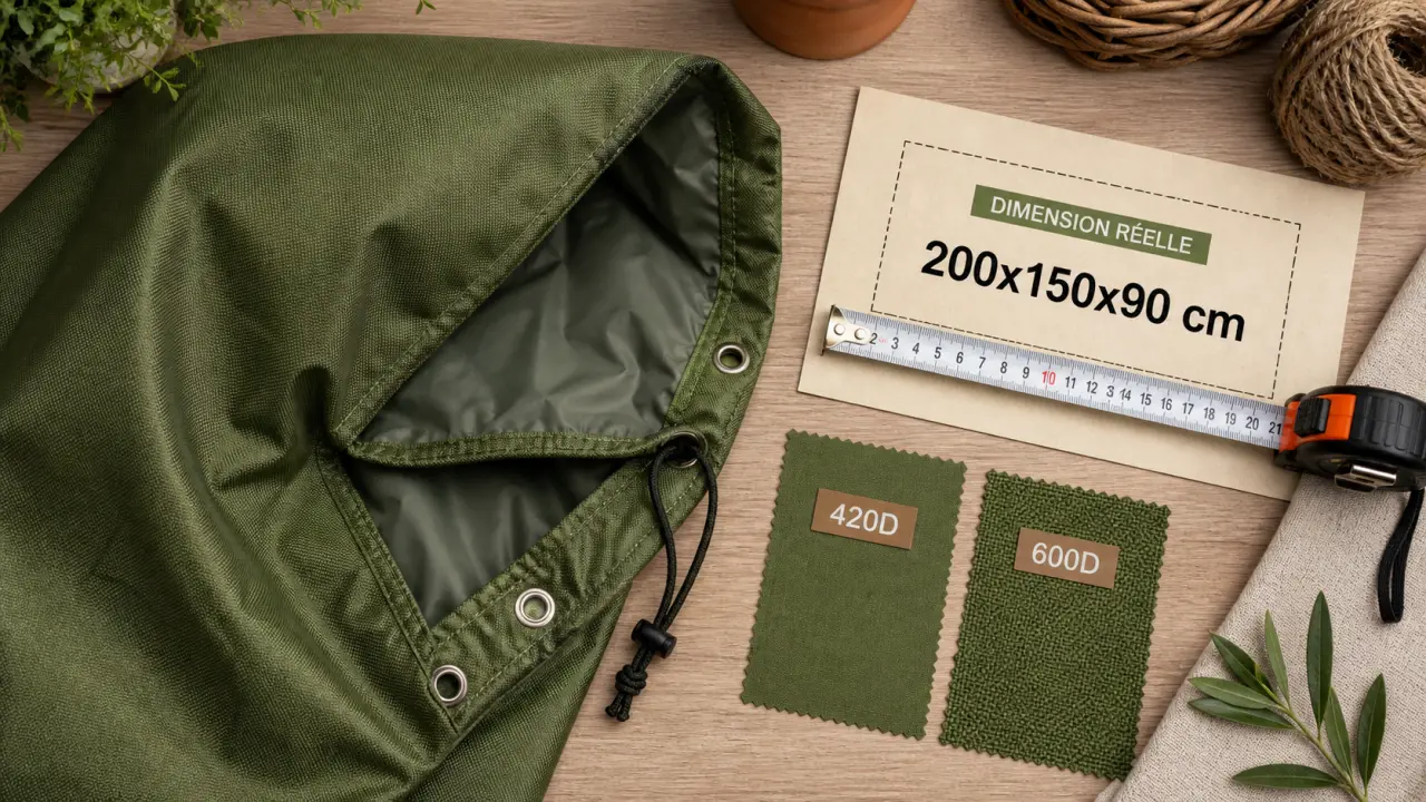 Housse pour mobilier de jardin 600D, coutures étanches, taille ajustée