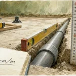 Pente évacuation eaux usées : mesure 2 cm/m sur tuyau PVC