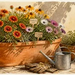 Plante qui fleurit toute l'année : bac fleuri de vivaces