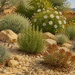 Plantes méditerranéennes sans arrosage en rocaille, lavande et romarin résistants au gel