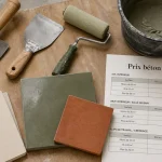 Prix du béton ciré au m2, kit ou artisan, truelle et échantillons béton ciré