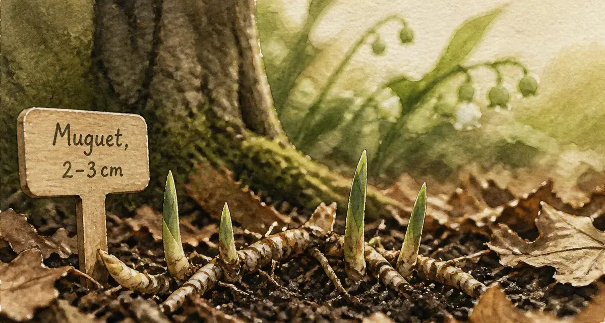 Quand et comment planter le muguet : griffes en terre au sous-bois
