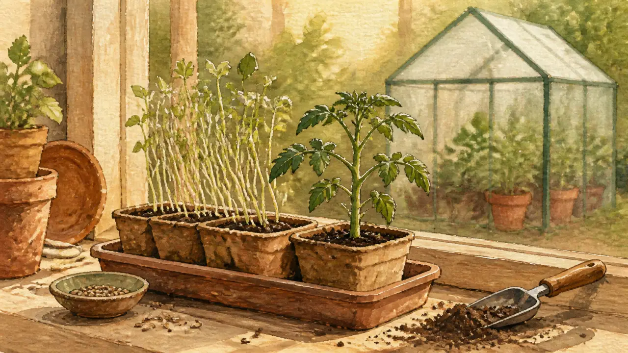 Quand semis tomates : plants trapus, lumière et 22°C en mars