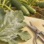 Feutrage blanc (oïdium) sur feuille de courgette : traitement oidium courgette