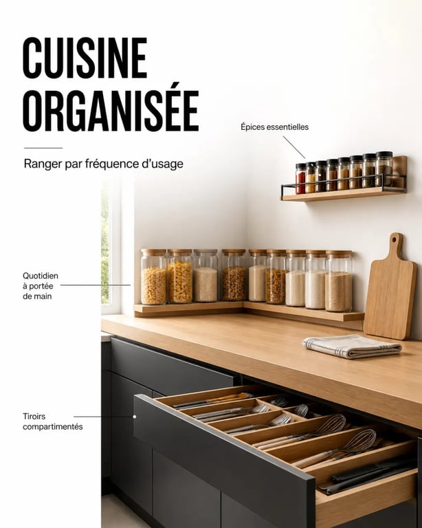 10 idées déco et organisation pour une maison plus pratique au quotidien : cuisine rangée et surfaces dégagées