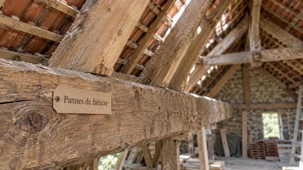 Panne de charpente : elle porte les chevrons, pas toute la maison