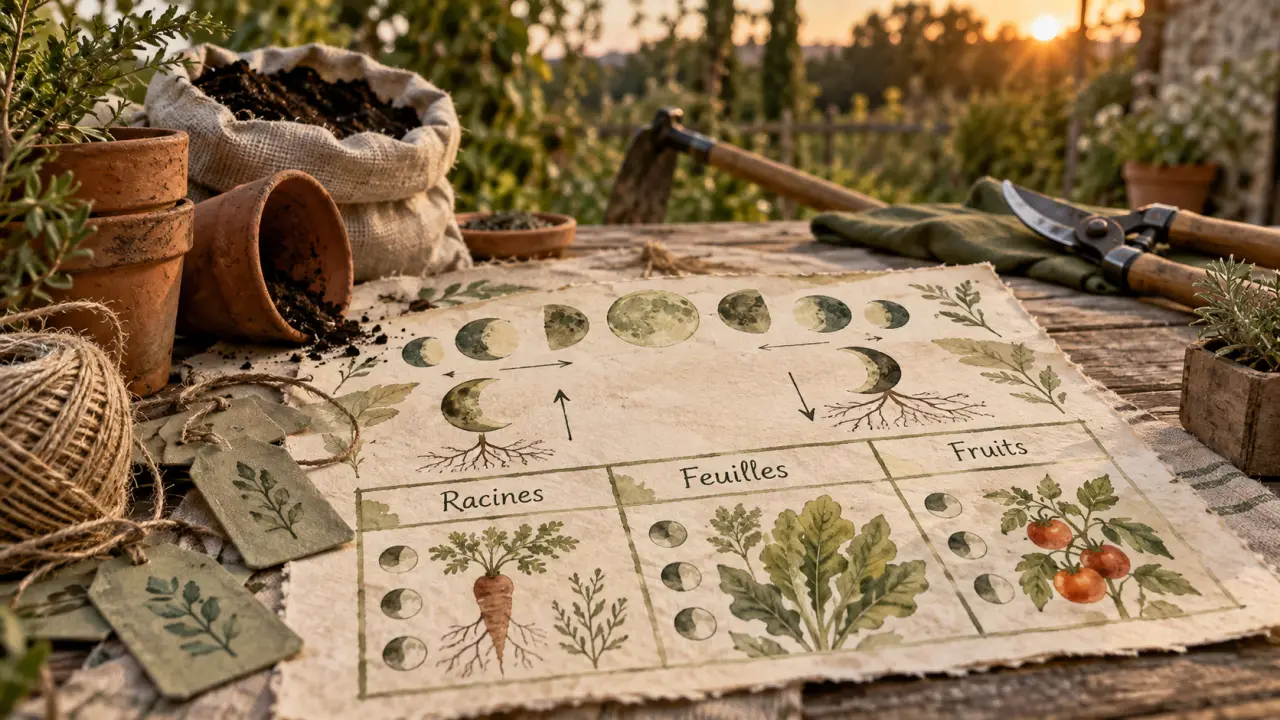 Calendrier lunaire jardinage pour travaux au potager