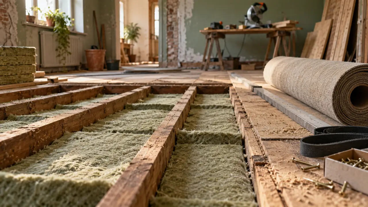 Isolant phonique pour plancher bois : pose de sous-couche acoustique et panneaux isolants
